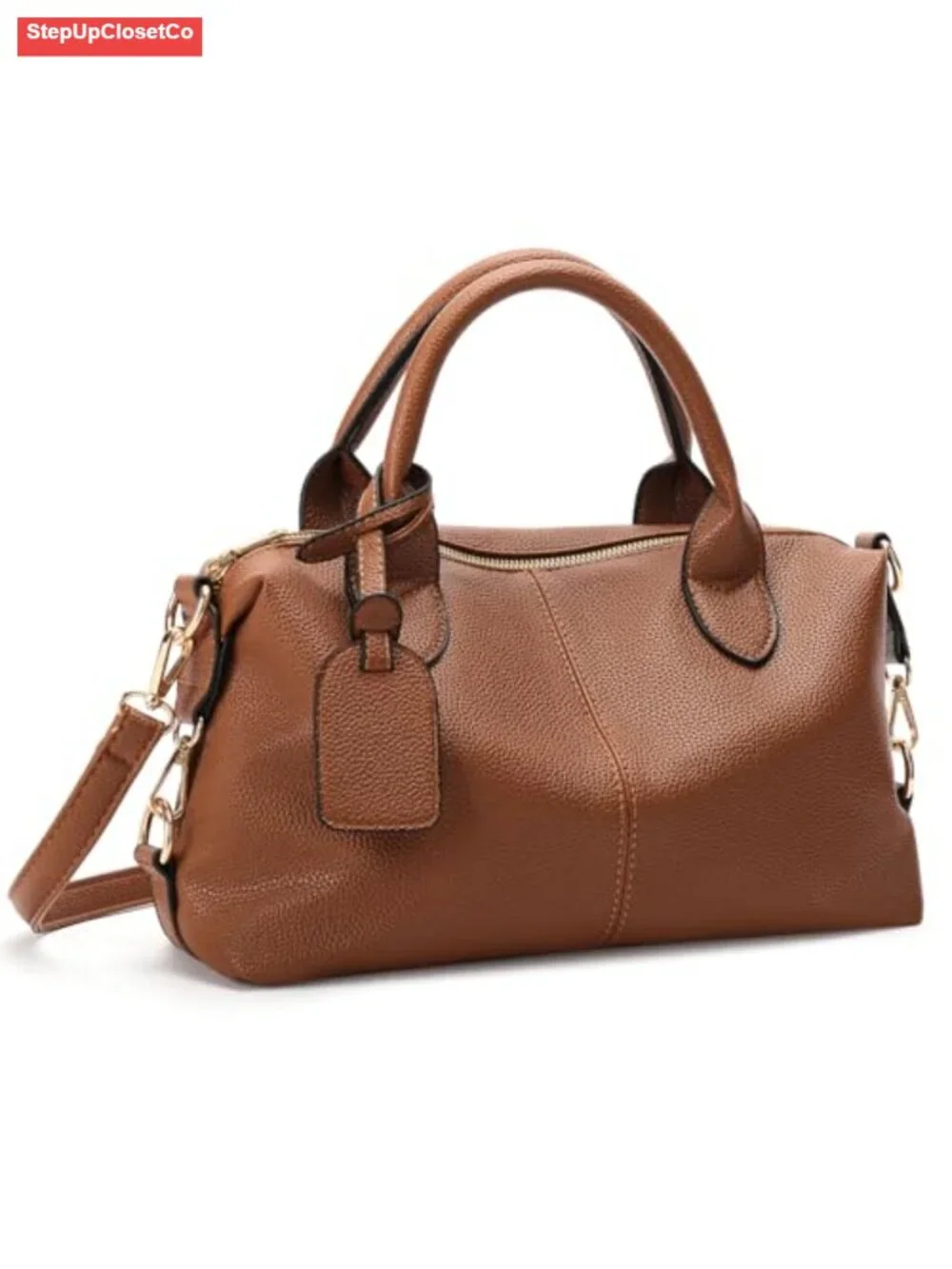 Vegan Leather Tote Bag Women Top Handle Large Capacity Satchel Purse with Zipper